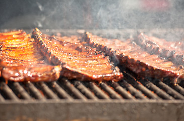 Image showing Barbecue ribs outside during rib festival in Kitchener