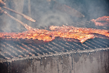 Image showing Barbecue ribs outside during rib festival in Kitchener