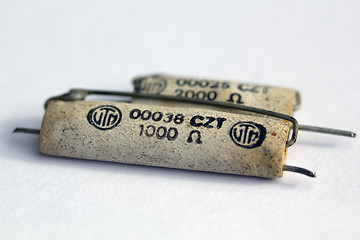 Image showing Old ceramic resistors