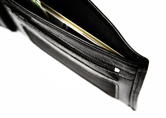 Image showing Black leather wallet