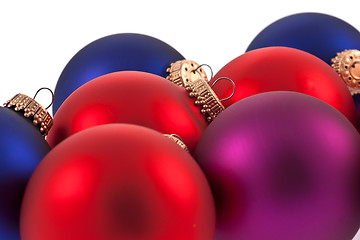 Image showing Traditional Christmas Balls on white background