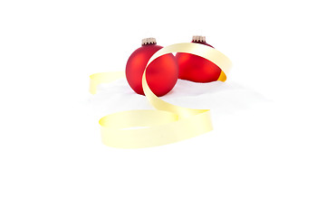 Image showing Traditional Christmas Balls on white background