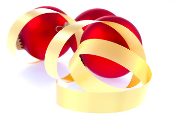 Image showing Traditional Christmas Balls on white background