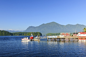 Image showing Boats at dock in Tofino, Vancouver Island, Canada