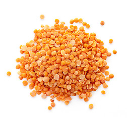 Image showing Pile of uncooked red lentils