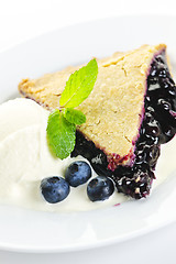 Image showing Blueberry pie slice