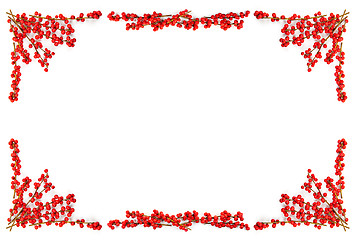 Image showing Christmas border with red berries