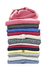 Image showing Stack of sweaters