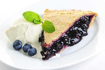 Image showing Blueberry pie slice