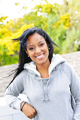 Image showing Portrait of young woman outdoors