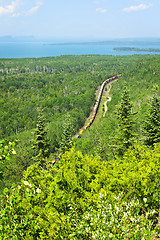 Image showing Train going through northern Ontario Canada