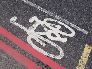 Image showing Bike lane sign