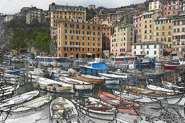 Image showing digital alteration Camogli Porticciolo