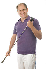 Image showing man middle age golfer wood club