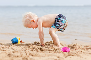 Image showing toddler at a beach