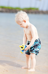 Image showing toddler on a beach