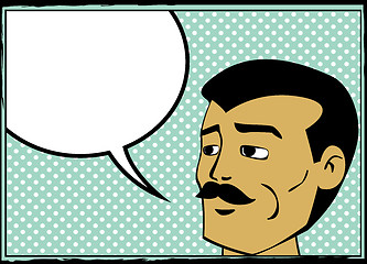 Image showing Retro man with speech bubble