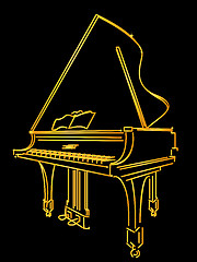 Image showing Golden piano