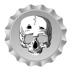 Image showing Bottle cap with skull