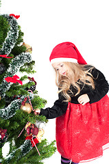 Image showing Baby girl dressed up for Christams