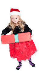 Image showing Baby girl dressed up for Christams