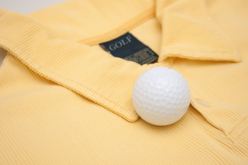 Image showing Golf Ball and Polo Shirt
