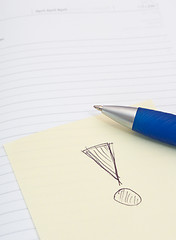 Image showing Notebook, Ballpoint and Memo Stick