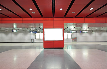 Image showing advertisement blank in a modern building 