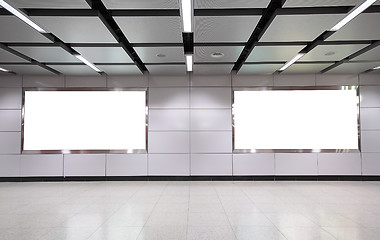 Image showing advertisement blank in a modern building 
