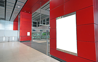 Image showing advertisement blank in a modern building 