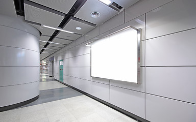 Image showing advertisement blank in a modern building 