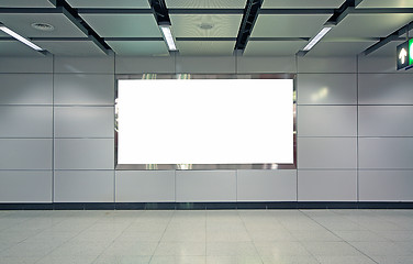 Image showing advertisement blank in a modern building 