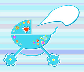 Image showing Vector perambulator card for baby-shower card design