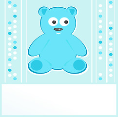 Image showing Teddy bear for baby boy - baby arrival announcement