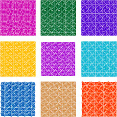 Image showing Seamless background flowers, floral pattern colored set