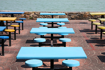 Image showing Plastic tables