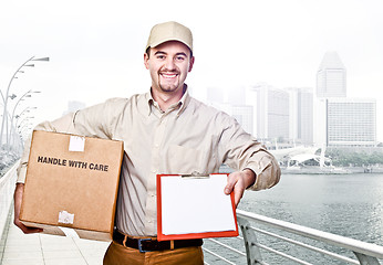 Image showing delivery man worker