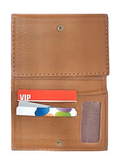 Image showing Brown wallet with discount cards