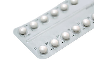 Image showing Birth control pills on white