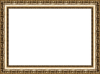 Image showing Antique rustic golden picture frame isolated