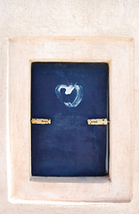 Image showing Old window with a heart