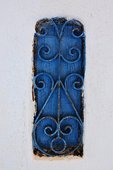 Image showing Old blue window