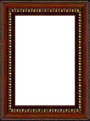 Image showing Antique rustic wooden picture frame isolated