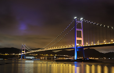 Image showing Tsing Ma Bridge night view
