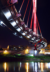 Image showing bridge at night in Taipei