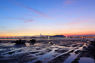 Image showing sunset coast