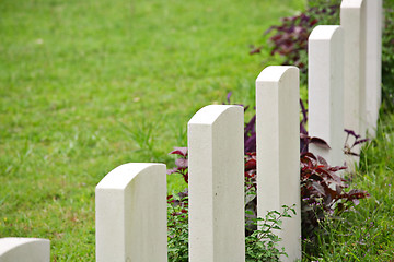 Image showing Rows of headstone at atmilitary memorial
