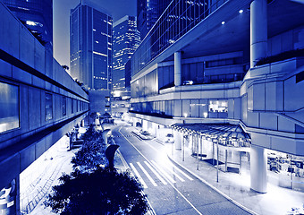 Image showing city at night in blue tone