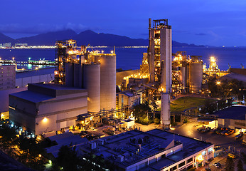 Image showing cement factory at night