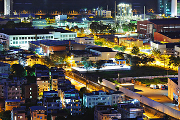 Image showing Yuen Long district in Hong Kong at night